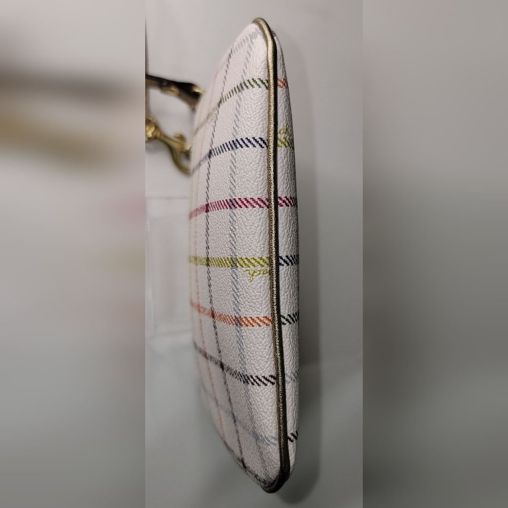 Coach White Multicolor Plaid Women's Wallet NEW. - Picture 9 of 11